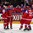 MINSK, BELARUS - MAY 11: Russia's Alexander Ovechkin #8 celebrates with Dmitri Orlov #23, Viktor Tikhonov #10 and Danis Zaripov #25 after his first period goal against Finland during preliminary round action at the 2014 IIHF Ice Hockey World Championship. (Photo by Andre Ringuette/HHOF-IIHF Images)

